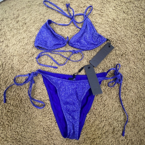 triangl swimwear Other - Triangl Sparkle Vinca Mana 2-piece bikini swim suit, sz Small, blue purple NWT
